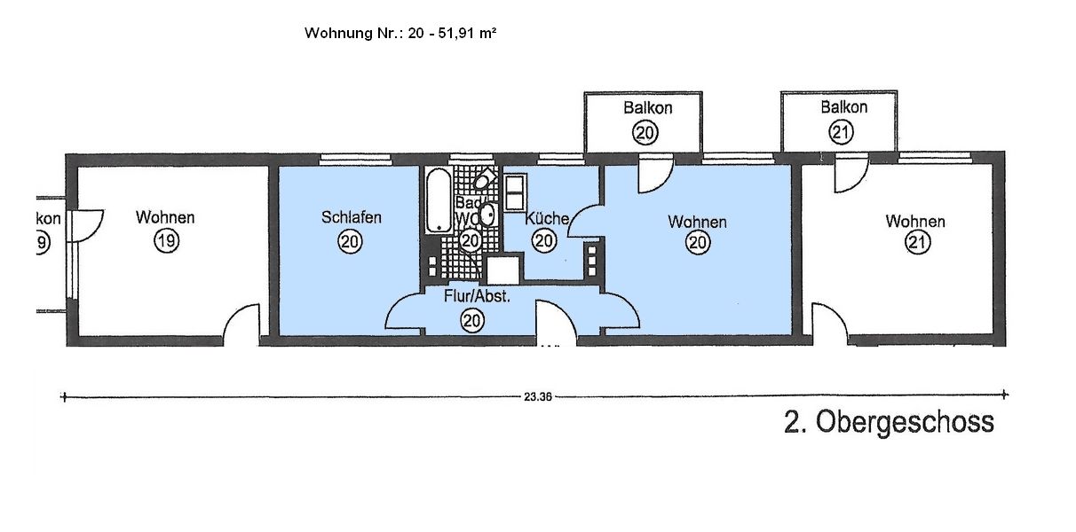 vermittelt - 9 Gehminuten vom Flaucher, schöne Wohnung in bester Lage
