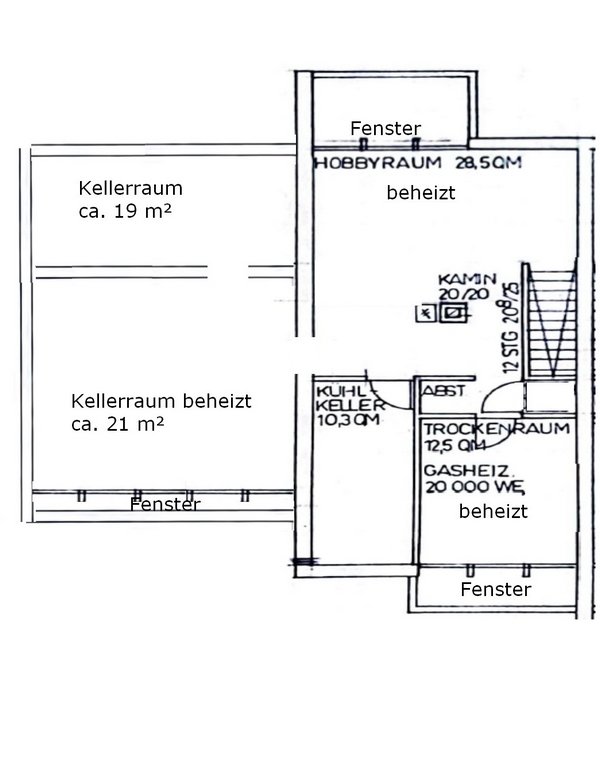 Grundriss KG Istzustand Grundriss KG Istzustand